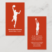 Basketball Coach Trainer Rood Oranje Visitekaartje (Voorkant / Achterkant)
