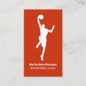 Basketball Coach Trainer Rood Oranje Visitekaartje (Voorkant)