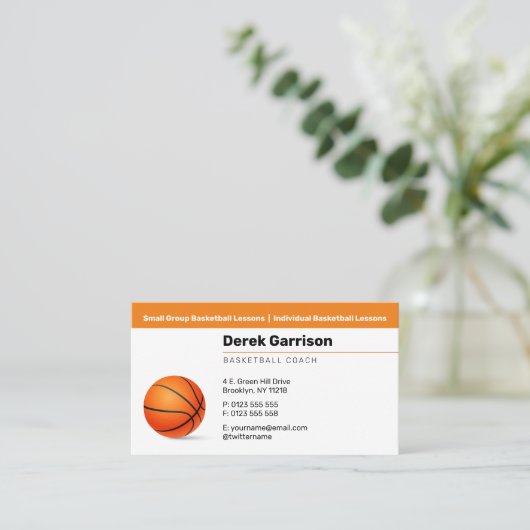 Basketball Coach | Trainer sport Visitekaartje (Staand voorkant)