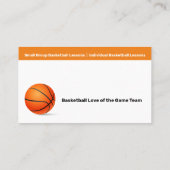 Basketball Coach | Trainer sport Visitekaartje (Achterkant)