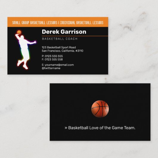 Basketball Coach | Trainer sport Visitekaartje (Voorkant / Achterkant)