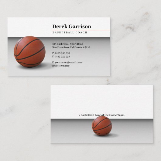Basketball Coach | Trainer sport Visitekaartje (Voorkant / Achterkant)