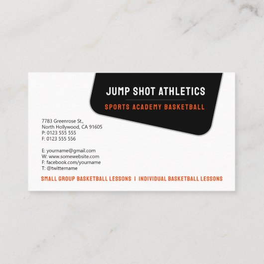 Basketball Coach | Trainer sport Visitekaartje (Achterkant)