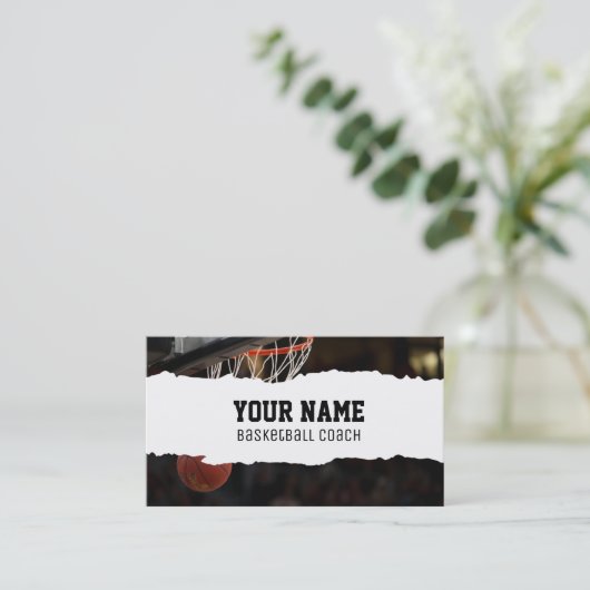 Basketball Coach Visitekaartje (Staand voorkant)