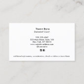 Basketball Coach Visitekaartje (Achterkant)