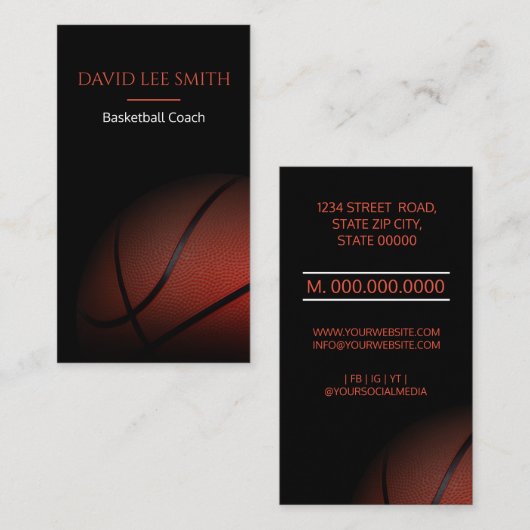 Basketball Coach Visitekaartje (Voorkant / Achterkant)