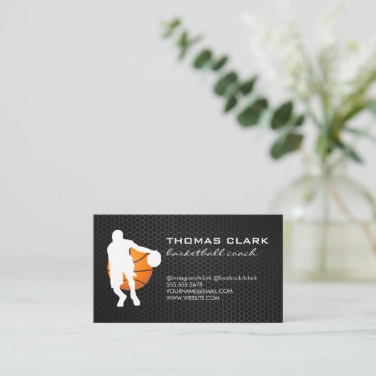 Basketball Coach Visitekaartje (Staand voorkant)