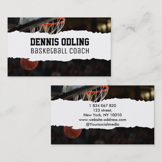 Basketball Coach Visitekaartje (Voorkant / Achterkant)