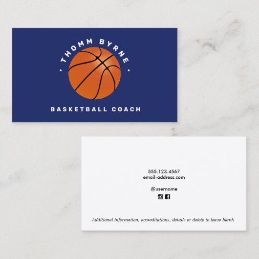 Basketball Coach Visitekaartje (Voorkant / Achterkant)