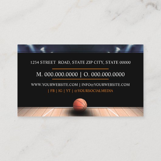 Basketball Coach Visitekaartje (Achterkant)