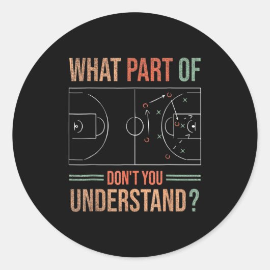 Basketball Coach What Part Of Dont You Understand  Ronde Sticker (Voorkant)