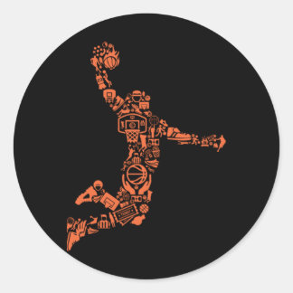 Basketball Collage Ronde Sticker