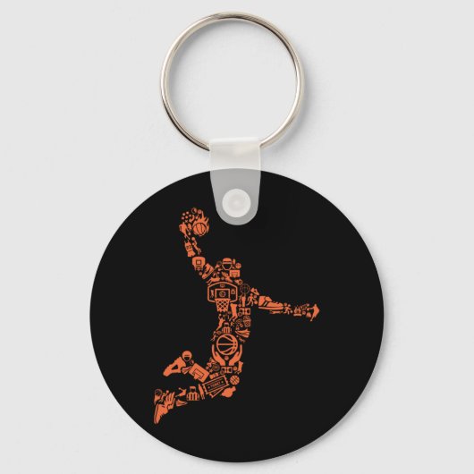 Basketball Collage Sleutelhanger (Voorkant)