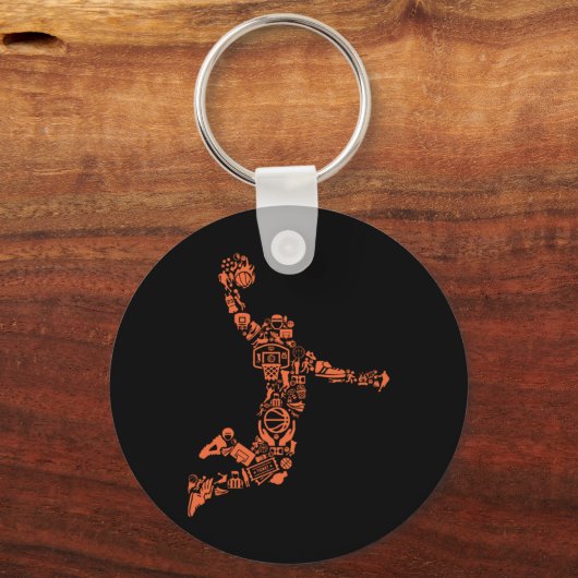 Basketball Collage Sleutelhanger (Voorkant)