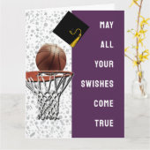 Basketball Congrats Good Luck Afstuderen Kaart (Gele Bloem)