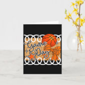 Basketball Coquette Bow Game Day Women Girl Kaart (Gele Bloem)