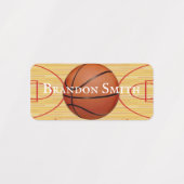 Basketball Court Ball Design Name Labels (Design 1)