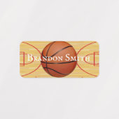 Basketball Court Ball Design Name Labels (Design 2)
