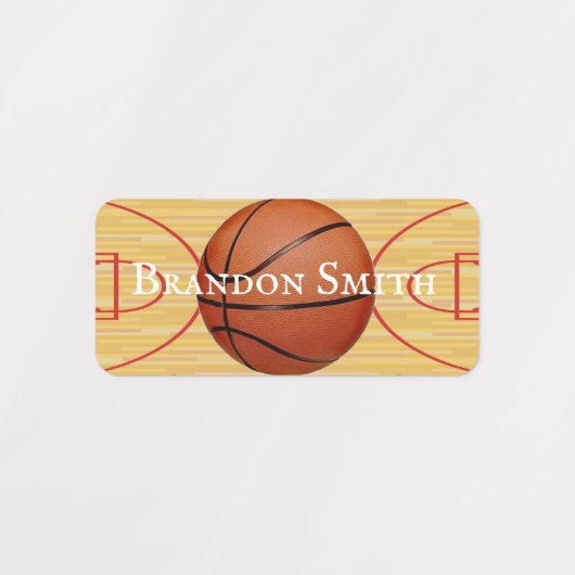 Basketball Court Ball Design Name Labels (Design 2)