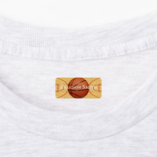 Basketball Court Ball Design Name Labels (Aangebracht)
