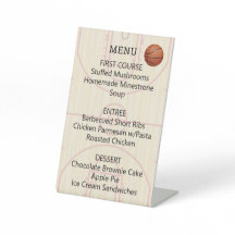 Basketball Court Ball Design Pedestal Table Sign