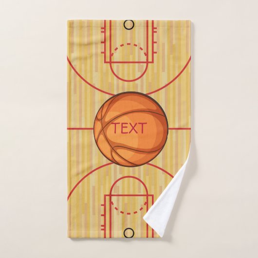 Basketball Court Ball Design Towel Set Bad Handdoek (Handdoek)