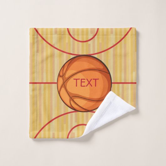 Basketball Court Ball Design Towel Set Bad Handdoek (Wasdoekje)