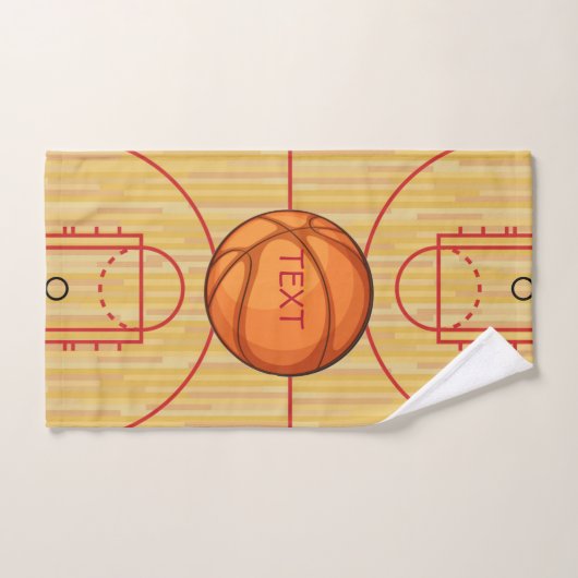 Basketball Court Ball Design Towel Set Bad Handdoek (Handdoek)