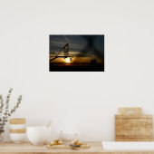 Basketball Court en Sunset Poster (Keuken)