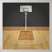Basketball court illustratie poster (Voorkant)