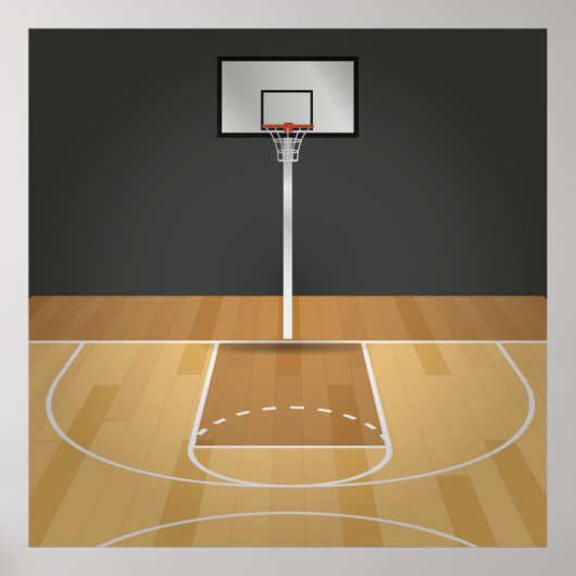 Basketball court illustratie poster (Voorkant)