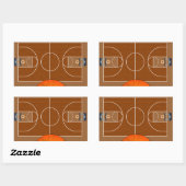 Basketball Court Rechthoekige Sticker (Vel)