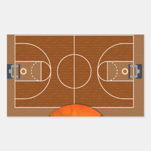 Basketball Court Rechthoekige Sticker