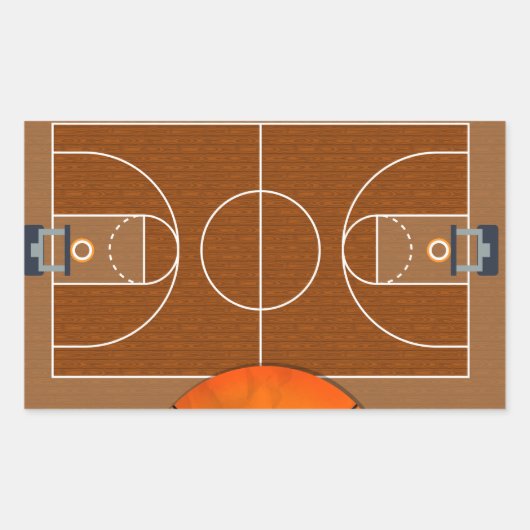 Basketball Court Rechthoekige Sticker (Voorkant)