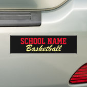 Basketball - Creëer je eigen schoolgeest Bumpersticker (Op auto)