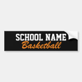 Basketball - Creëer je eigen schoolgeest Bumpersticker (Voorkant)