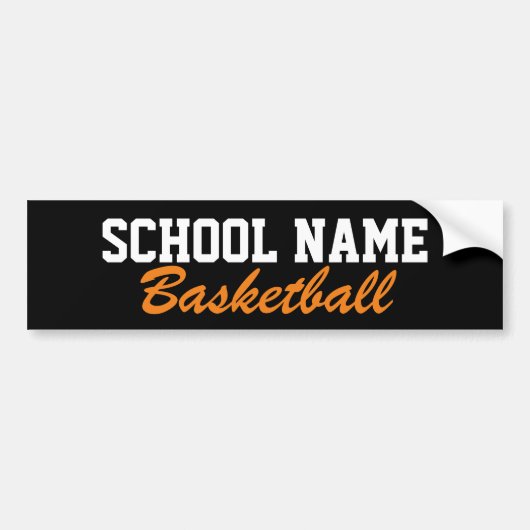 Basketball - Creëer je eigen schoolgeest Bumpersticker (Voorkant)