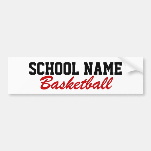 Basketball - Creëer je eigen schoolgeest Bumpersticker (Voorkant)