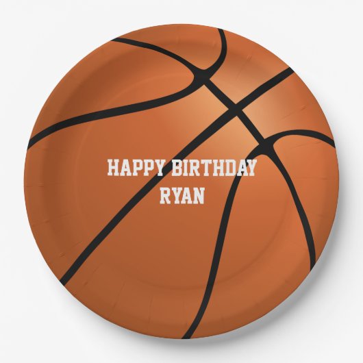Basketball Custom Birthday Paper Bord (Voorkant)