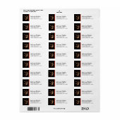 Basketball Custom Color Strip Address Label (Full Sheet)