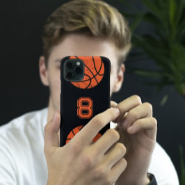 Basketball Custom Jersey Nummer zwart Case-Mate iPhone 14 Hoesje