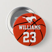 Basketball Custom Player Name Number en Team Logo Ronde Button 7,6 Cm (Voorkant /achterkant)