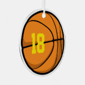 Basketball Custom Player Number Team jaar Metalen Ornament (Voorkant Rechts)