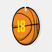Basketball Custom Player Number Team jaar Metalen Ornament (Voorkant links)