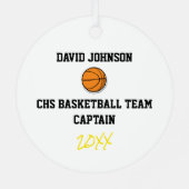 Basketball Custom Player Number Team jaar Metalen Ornament (Achterkant)
