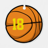 Basketball Custom Player Number Team jaar Metalen Ornament (Voorkant)