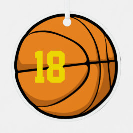Basketball Custom Player Number Team jaar Metalen Ornament
