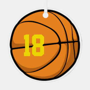 Basketball Custom Player Number Team jaar Metalen Ornament