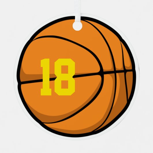 Basketball Custom Player Number Team jaar Metalen Ornament (Voorkant)