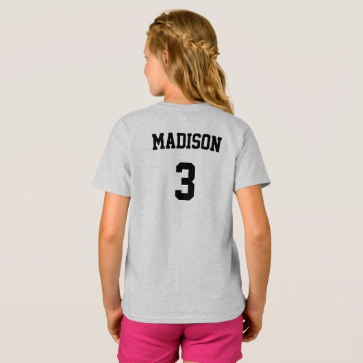 Basketball Custom Team en Player Name and Number T-shirt (Achterkant volledig)